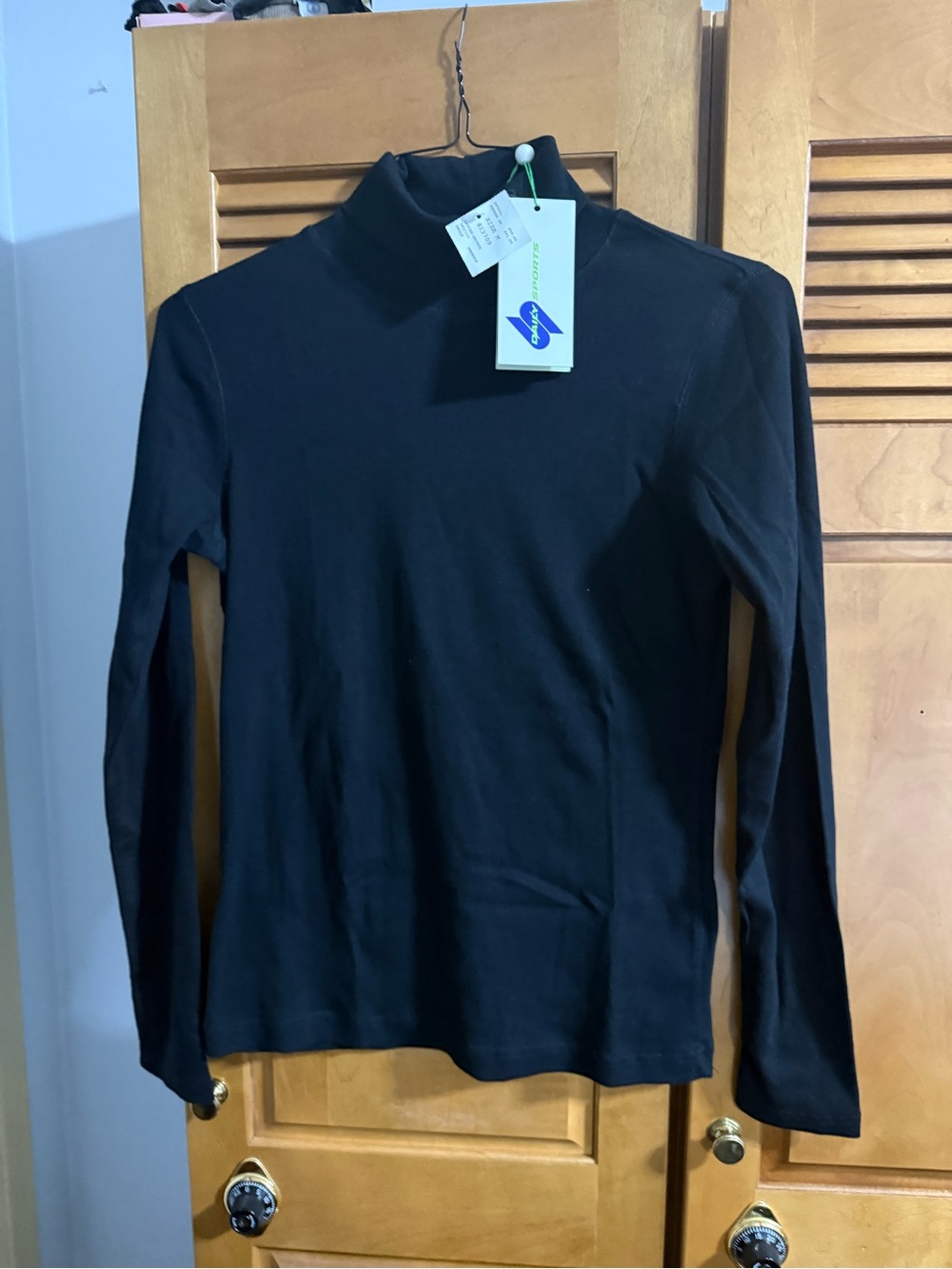 Daily Sports Black Long-Sleeve Turtleneck Top